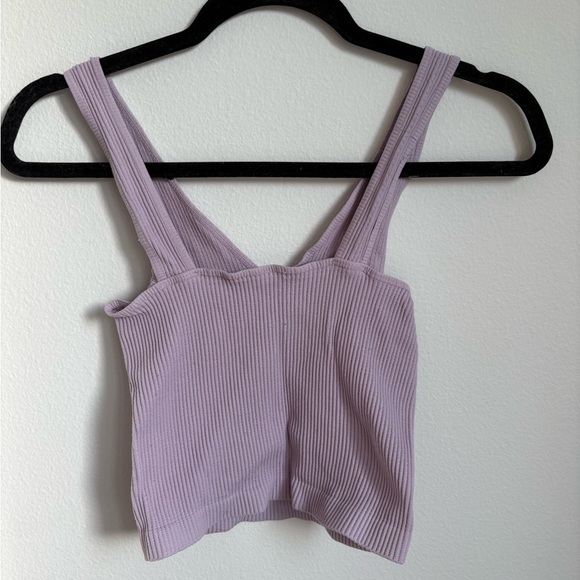 Lilac Ribbed Crop Top - Picture 3 of 3